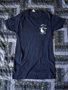 Vintage 1970s Sportsman Kung Fu Li Wu Tai Black T-Shirt Adult Medium